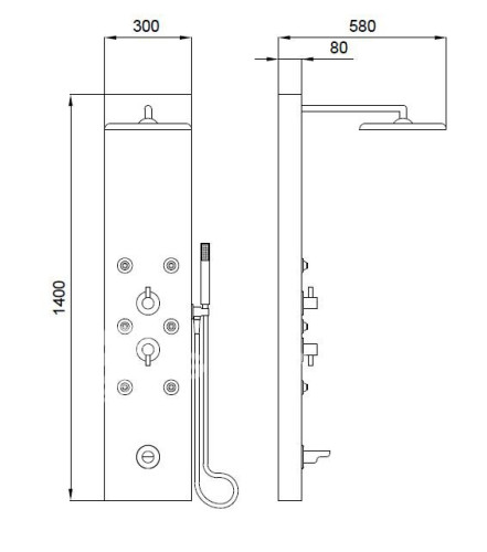 Душевая панель Kolpa San City 4F с гидромассажем