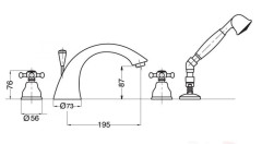 Смеситель на борт ванны Bugnatese Lady 981