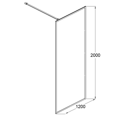 Душевая перегородка AZARIO RICHMOND 6310 Walk-in 1200x2000 прозрачное стекло 6 мм, цвет профиля черный (AZ-NAG 6310 1200 BLACK)
