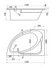 Ванна акриловая Santek Гоа асимметричная 150х100 левосторонняя белая