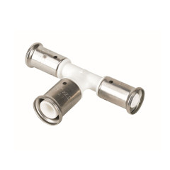 Тройник переходный увеличенный в центре, ПВДФ пресс (белый), 20x26x20, HENCO