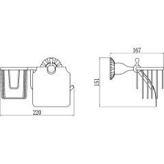 Держатель для туалетной бумаги и освежителя Savol S-R8951C бронза