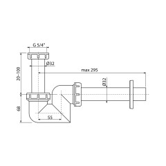Сифон для умывальника и биде Alcadrain, пластик _32 (AG210902132)