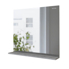 Зеркало ЭДВАНС-80 см с полкой цемент светлый