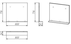 Зеркало ЭДВАНС-80 см с полкой цемент светлый