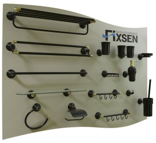 Полотенцедержатель полукольцо Fixsen Luksor, черный (FX-71611B)