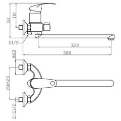 Смеситель для ванны Agger Glad A1521100