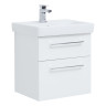 Тумба Q MAX, 55 см, подвесная, 2 ящика, белый глянец