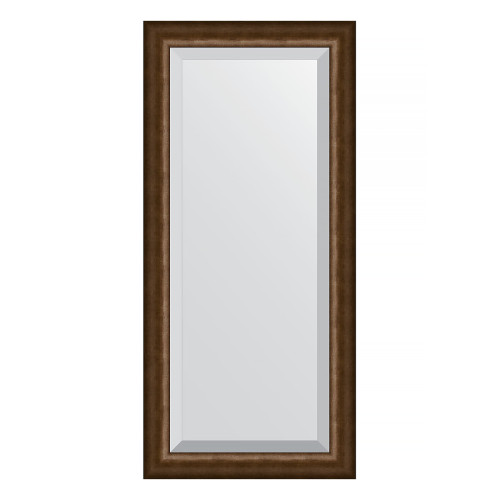 Зеркало настенное с фацетом EVOFORM в багетной раме состаренная бронза, 52х112 см, BY 1148