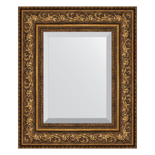 Зеркало настенное с фацетом EVOFORM в багетной раме виньетка состаренная бронза, 50х60 см, BY 3375