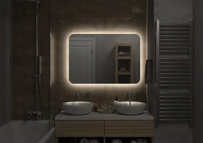 Зеркало Континент Burzhe Led 1000х700 с бесконтактным сенсором, холодная подсветка