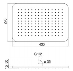 Верхний душ Nobili AD139/133CR Chrome 40x27 см, хром