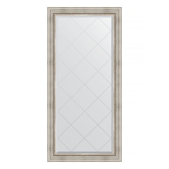 Зеркало настенное с гравировкой EVOFORM в багетной раме римское серебро, 76х158 см, BY 4276