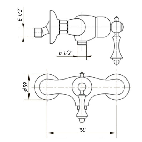 Смеситель для душа Migliore Bomond настенный