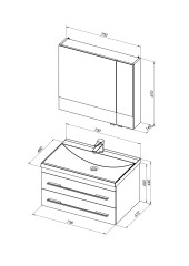 Мебель для ванной Aquanet Нота 75 черный (камерино)
