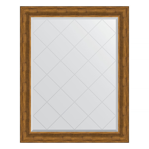 Зеркало настенное с гравировкой EVOFORM в багетной раме травленая бронза, 99х124 см, BY 4376