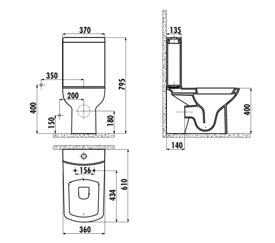 CREAVIT LARA Унитаз с биде