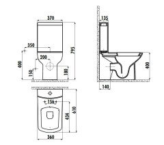 CREAVIT LARA Унитаз с биде