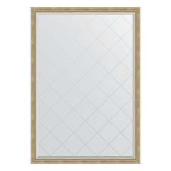 Зеркало настенное с гравировкой EVOFORM в багетной раме состаренное серебро с плетением, 128х183 см, BY 4476