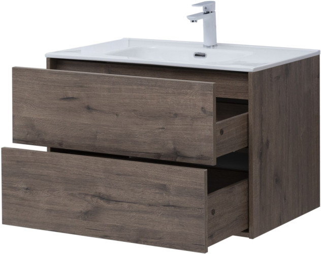 Тумба с раковиной Aquanet Lino 80 (Flat) дуб веллингтон