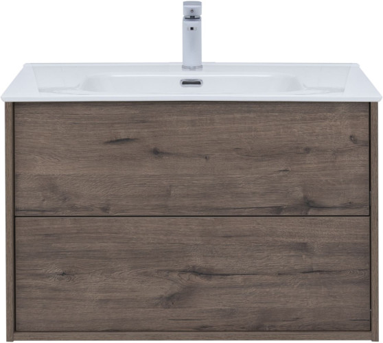 Тумба с раковиной Aquanet Lino 80 (Flat) дуб веллингтон
