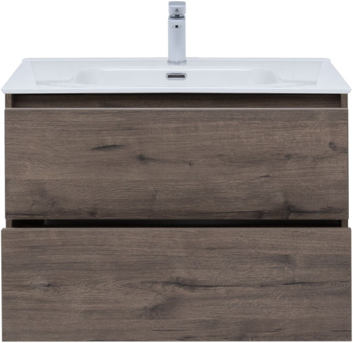 Тумба с раковиной Aquanet Lino 80 (Flat) дуб веллингтон