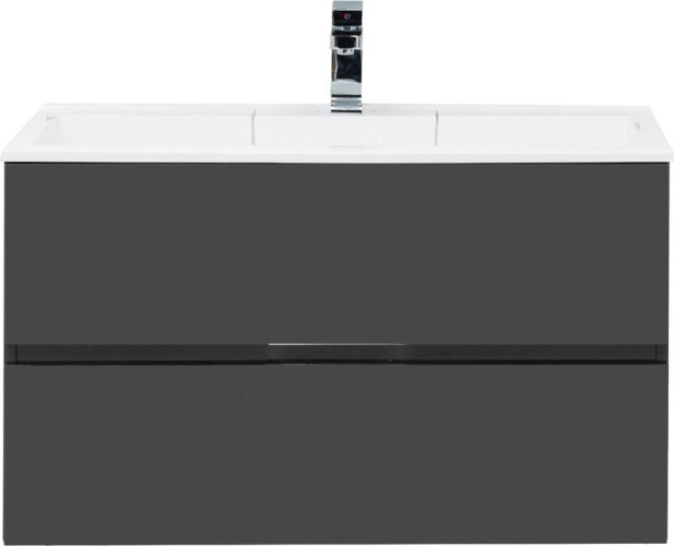 Тумба с раковиной Aquanet Алвита 90 серый антрацит