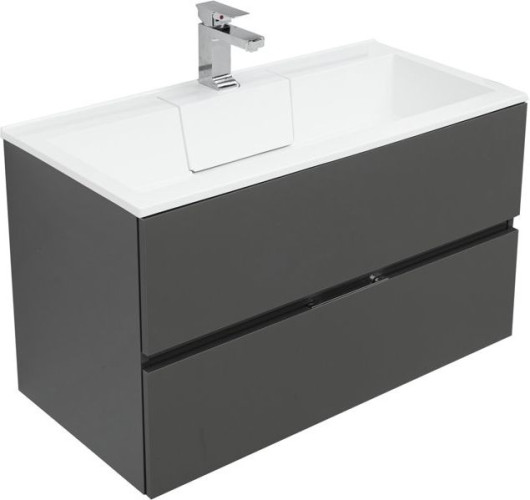 Тумба с раковиной Aquanet Алвита 90 серый антрацит