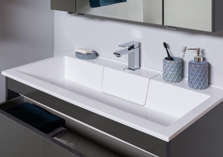 Тумба с раковиной Aquanet Алвита 90 серый антрацит