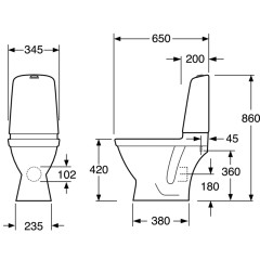 унитаз напольный безободковый, гор.выпуск, 4/2 л., c сиденьем soft closing GB111510201205+9M26S101 Nautic