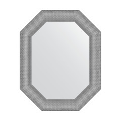 Зеркало настенное Polygon EVOFORM в багетной раме серебряная кольчуга, 61х76 см, BY 7290