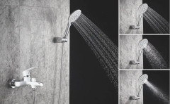 Смеситель для ванны Rose R2102F, белый/хром