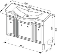Тумба с раковиной Aquanet Стайл 105 белый (4 дверцы)