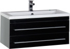 Тумба под раковину Aquanet Верона 90 черный (подвесная 2 ящика)