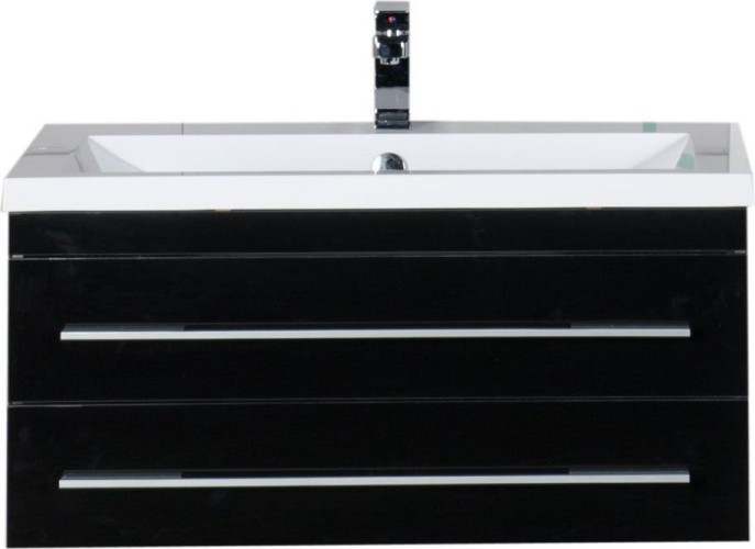 Тумба под раковину Aquanet Верона 90 черный (подвесная 2 ящика)
