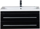 Тумба под раковину Aquanet Верона 90 черный (подвесная 2 ящика)