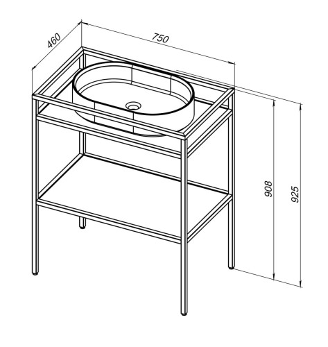 Консоль под раковину напольная Allen Brau Liberty 75 1.33002.BB черный