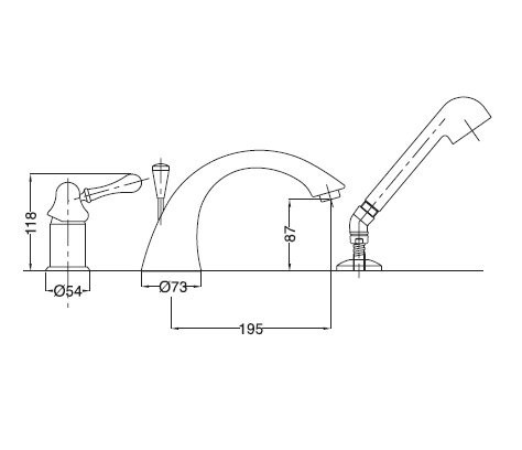 Смеситель на борт ванны Bugnatese Lem 1950