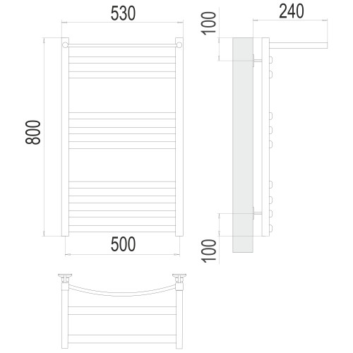 Полотенцесушитель TERMINUS Стандарт Енисей с/п П10 500х800 NEW