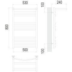 Полотенцесушитель TERMINUS Стандарт Енисей с/п П10 500х800 NEW