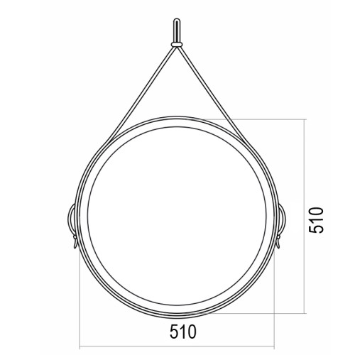 Зеркало AZARIO Капитан D510 c подсветкой и диммером, бесконтактный сенсор, коричн кожа (LED-00002331)