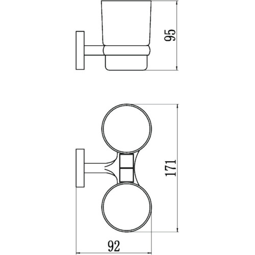 Держатель для двух стаканов Savol S-008768 хром