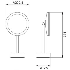 Зеркало настольное с увеличением 5х JAVA S-M551L сатин