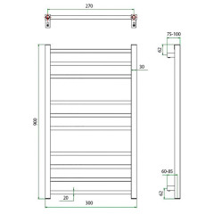 Полотенцесушитель ГРОТА ESTRO 30/90