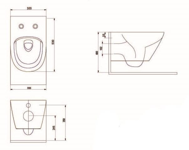 Унитаз подвесной beWash Bogen безободковый с функцией биде с сиденьем микролифт белый матовый 88303614 + EVB6383
