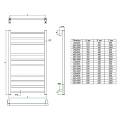 Электрический полотенцесушитель Grota Estro 48х180
