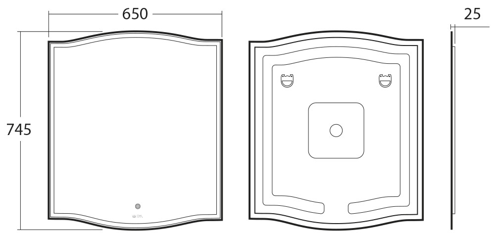Зеркало OWL 1975 Roxen с LED подсветкой, 650х745