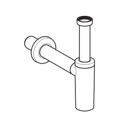 Сифон для раковины Geberit, бутылочный, горизонтальный выпуск, хром матовый (151.034.21.1)