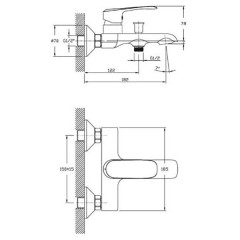 Смеситель для ванны Agger Glorious A1210000