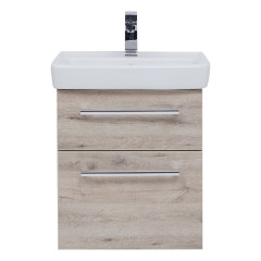 Тумба Q MAX, 55 см, подвесная, 2 ящика, дуб кантри